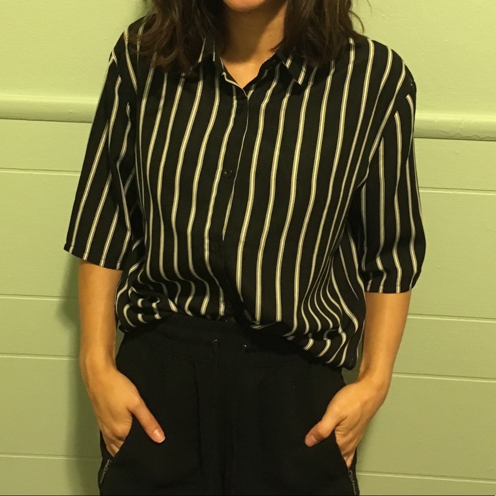 Black & white stripped blouse